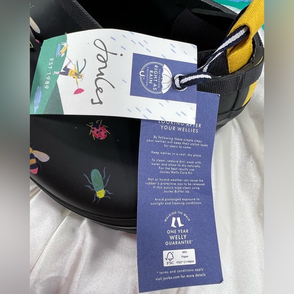 NEW Jules Rain Boot Shoe Black Bugs Size 11 - Picture 8 of 8